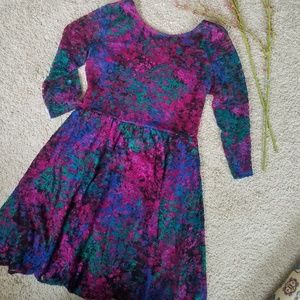 Xhiliration Embossed Lace Babydoll Dress